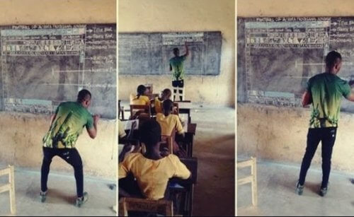 Nastawienie i inspiracja: nauczyciel z Ghany, który uczy IT kredą na tablicy