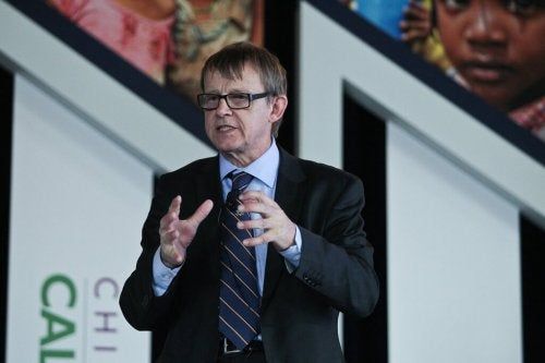 Hans Rosling w trakcie przemowy