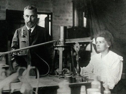 Małżeństwo Curie przy pracy