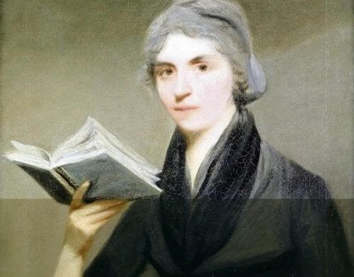 Mary Wollstonecraft z książką
