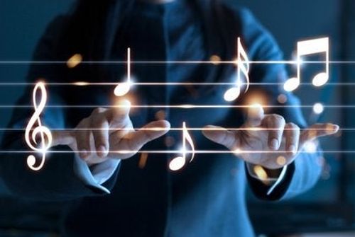Osoba gra na pięciolinii w powietrzu - wpływ muzykoterapii