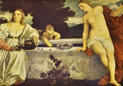 Tycjan - obraz "Miłość niebiańska i miłość ziemska"
