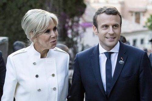 Macron z żoną