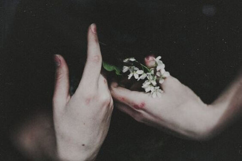 Kwiat w dłoniach