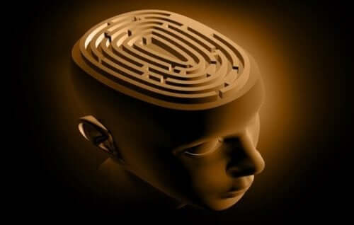 Labirynt w głowie człowieka - ilustracja mózgu