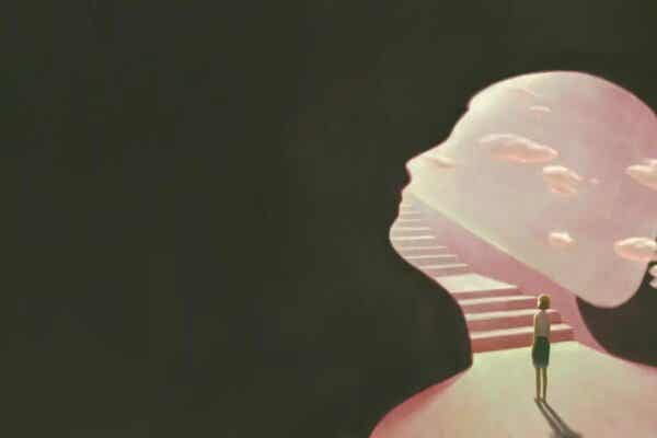 Osoba przed schodami